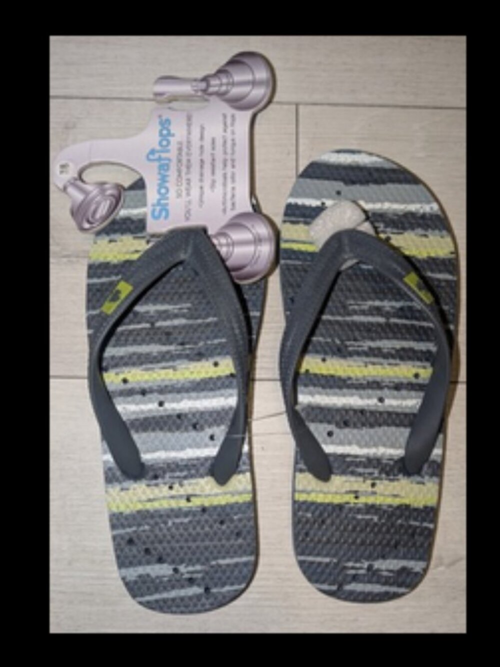 NEW Water Color Stripe Showaflops Flip Flops Sandals Mens Size 7/8
